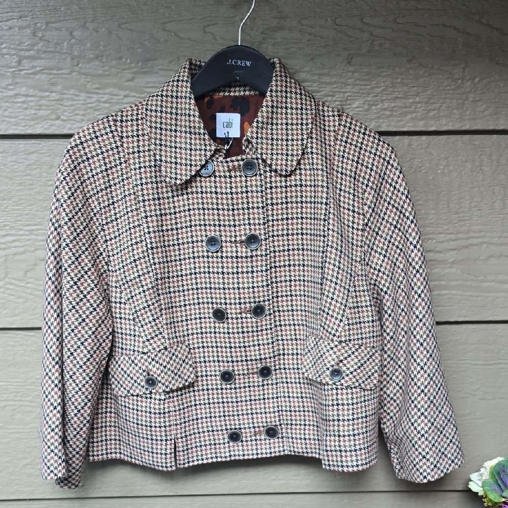 Cabi Showroom Jacket 4678 Houndstooth Brown Large new nwt - Picture 6 of 12